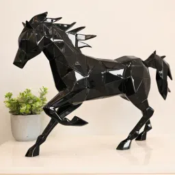 viivaz Running Hercules Horse Black Resin Figurine-picture-36