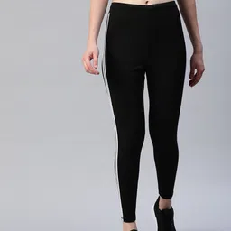 ndm enterprises Women Striped Black Track Pants image 1
