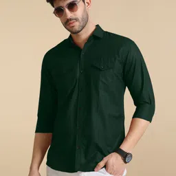 ethnic trendz Men Regular Fit Solid Spread Collar Casual Shirt-picture-30