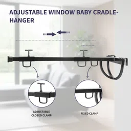 ella trendz Adjustable Iron Baby Cradle Window Hanger with Sliding Arm & Lock Clamp image 4