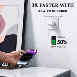 RoarX Type C 6 A 1 m Lightning Cable 1 m Apple Type C USB to Lightening, Fast Charging & Data Sync USB Cable image 2