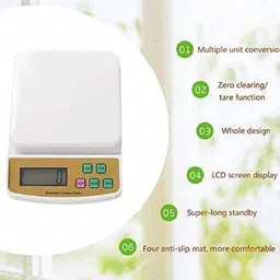 Kitchen Shope Electronic Compact Scale Square Weighting Pan With Net Weight Stability IndicationWith Auto Shut Off Auto Zero Tracking Auto Backlight & Counting Function Large LCD (5 Digit 20mm Height) Kg/g/lb/oz Conversion Weighing Scale image 2