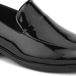 House Of Pataudi Men'S Black Faux Leather Formal Slip On Loafers Slip On For Men image 5