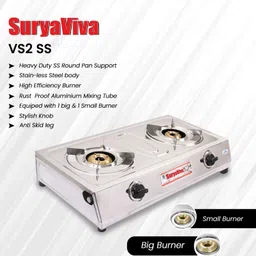 suryaviva VS2 2B combo with Cooker 3 Ltr (Aluminium) Stainless Steel Manual Gas Stove image 3