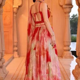 purvaja Printed Semi Stitched Lehenga Choli image 2