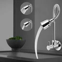 arean Flora Sink Cock with spray spout Tap for Kitchen Sink tap Spout Faucet with wall flange (Kitchen wash basin sink taps) Bib Tap Faucet (Wall Mount Installation Type) for Kitchen Sink tap Spout Faucet with wall flange (Kitchen wash basin sink taps) Kitchen Mixer Faucet image 3