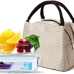 rossella Travel Insulated Tiffin Hand Lunch Bag with Aluminum Foil Inner Cover Reusable Waterproof Lunch Bag image 3