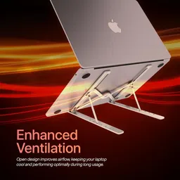 TAAPSEE Table top Laptop Stand with Cover 6 Angles Adjustable Aluminum Foldable Portable Tabletop Laptop Rise Stand Holder Laptop Stand image 4