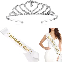 bunty product HEART CROWN AND WHITE SASH BIRTHDAY COMBO FOR KIDS ABOVE 3 YRS, GIRLS AND WOMEN-picture-23