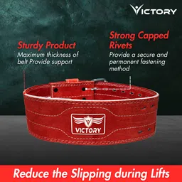 victory Genuine Leather Weight Lifting Belt 4" inch Durable Comfortable Lower Weight Lifting Belt image 3