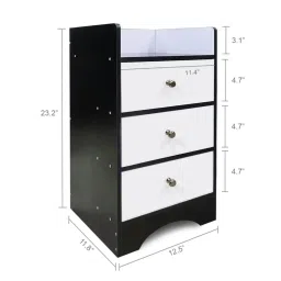 kawachi Yooker Bedside Table in Black Colour image 2