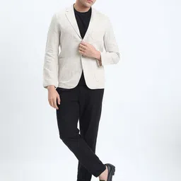 showoffff Men Solid Single Breasted Casual Blazer image 5