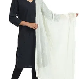 ashoka traders Cotton Blend Solid White Women Dupatta-picture-39