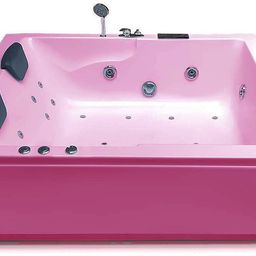 madonna Falcon 5 Feet Acrylic with Jacuzzi Massage, Bubble Bath, Back Massager and Filler System - Pink Free-standing Bathtub-picture-40