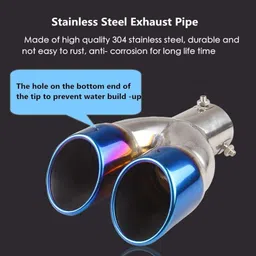prtek Dual Exhaust Tip Exhaust Pipe 1.5L-2.0L car,2.5" Stainless Steel forFluence Car Silencer image 3