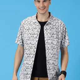 Mast & Harbour Classic Slim Fit Abstract Printed Cuban Collar Casual Shirt image 1