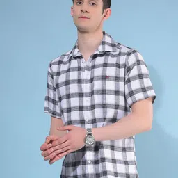 Crimsoune Club Classic Slim Fit Tartan Checks Cotton Checked Casual Shirt image 2