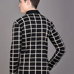 Campus Sutra Black Classic Checked Cotton Casual Shirt image 4