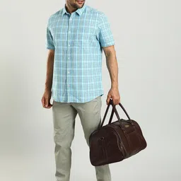 Indian Terrain Classic Slim Fit Tartan Checks Cotton Checked Casual Shirt image 5