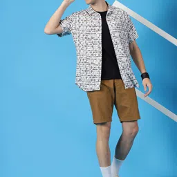 Mast & Harbour Classic Slim Fit Abstract Printed Cuban Collar Casual Shirt image 5