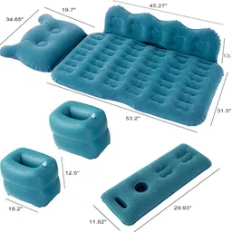 oshotto Designer Car Inflatable Bed Mattress with Two Air Pillows For Audi A6 (Blue) Car Inflatable Bed image 3