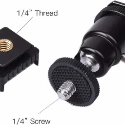 MILLETS Branded Camera Tripod LED Light Flash Bracket Camera Holder Mount 1/4 Hot Shoe Adapter Cradle Ball Head (with Cold Shoe) Tripod Ball Head image 3