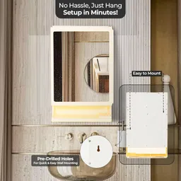 parasnath Strong and Heavy New Look Ivory Color Mirror Cabinet for Bathroom, Living Room Plastic Wall Shelf image 4