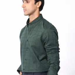 RARE RABBIT Men Walan Slim Fit Windowpane Check Cotton Shirt image 4