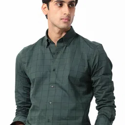 RARE RABBIT Men Walan Slim Fit Windowpane Check Cotton Shirt image 1