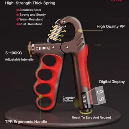 fit 4 heal Hand Grips Strengthener, 5-100 kg Adjustable Grips Strengthener Exerciser Hand Grip/Fitness Grip image 2