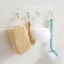 rrd Pack of 10 New ABS Hook Towel Hanger for Kitchen/Bathroom/Utensil PINX10.823 Transparent Towel Holder image 4