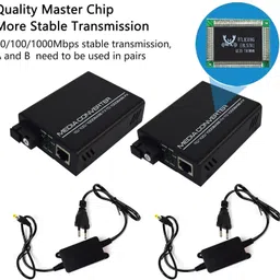 Etzin Ethernet Fiber Media Converter SC Pair of 1000M Bi-Directional Fiber up to 3Km 2 Ports 1000 Mbps Network Switch image 3