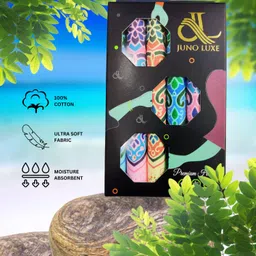 JUNO LUXE JL-1278-FP-B ULTRA SOFT HANKIES FOR LADIES ["Pink, Yellow, Blue"] Handkerchief image 5