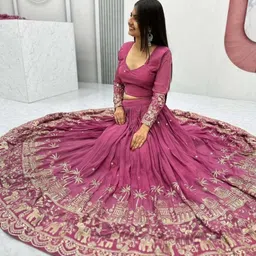 aayushyam enterprise Self Design Semi Stitched Lehenga Choli image 3