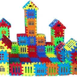 toys n smile Small Happy House Building Blocks (72Pcs) Learning/Educational Puzzle Kids Toy-picture-12