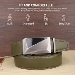 zoro united Men Green Genuine Leather Belt image 2