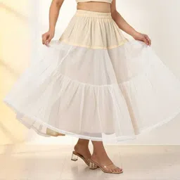 kshyama creations Women Solid Flared White Skirt-picture-39