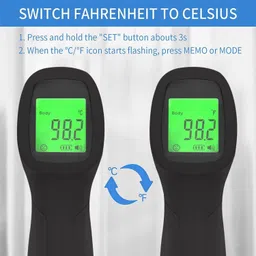DR VAKU Digital Temperature Gun for Fever Check with Three Color Indication, Non-Contact Wide Range Laser Infrared Thermometer image 5