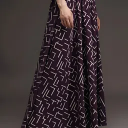 kermit Women Flared Maroon Crepe Trousers image 4