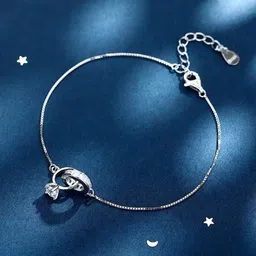 myki Alloy Zircon Silver Coated Ring Bracelet image 2