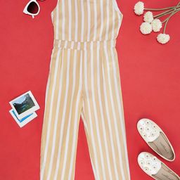 YU by Pantaloons Girls Striped V-Neck Basic Jumpsuit-picture-17