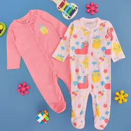 Pantaloons Baby Infant Girls Pack Of 2 Printed Cotton Sleepsuit-image-14