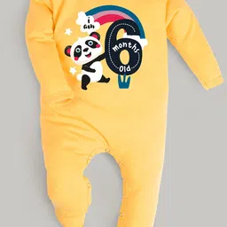 FFLIRTYGO Kids Yellow Printed Cotton Sleepsuit-picture-24