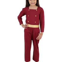 Kids Cave Girls Square Neck Basic Jumpsuit-image-78