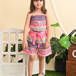 Superminis Girls Printed Pure Cotton Playsuit-picture-43