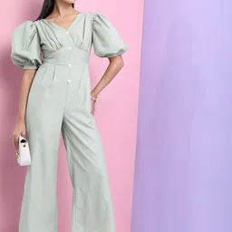 Tokyo Talkies Puff Sleeves Basic Jumpsuit-image-21