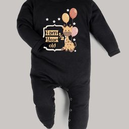 FFLIRTYGO Kids Black Printed Cotton Romper-picture-24