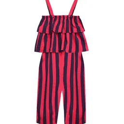 a.t.u.n. A T U N Girls Red & Navy Blue Printed Basic Jumpsuit-picture-36
