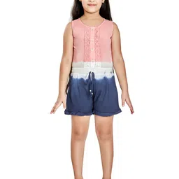 Peppermint Girls Colourblocked Sleeveless Cotton Playsuit-picture-16