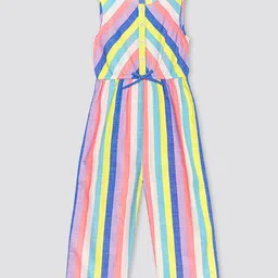 H By Hamleys Girls Striped Sleeveless Basic Cotton Jumpsuit-picture-28